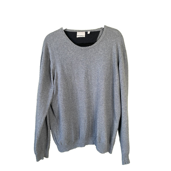 Hickey Freeman Sweater Mens Size XL Gray Cotton Cashmere Preppy Casual Pullover - Picture 1 of 7